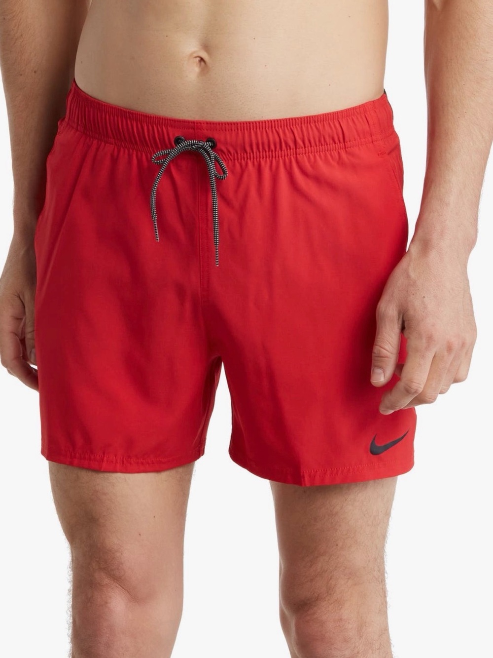 Nike Men’s Red Athletic Swim Shorts with Drawstring